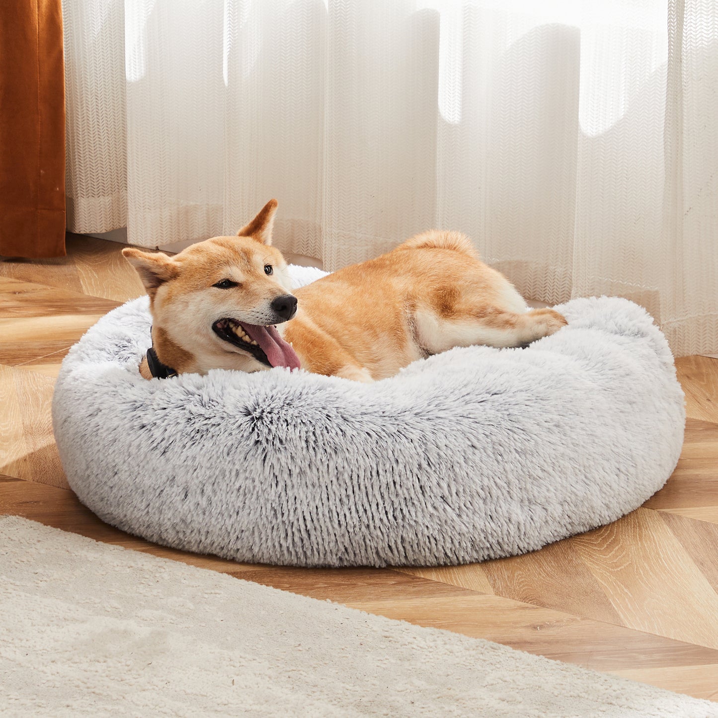 Calming Donut Dog Bed – Soft, Washable, Anti-Anxiety Pet Bed for Cats & Small Dogs