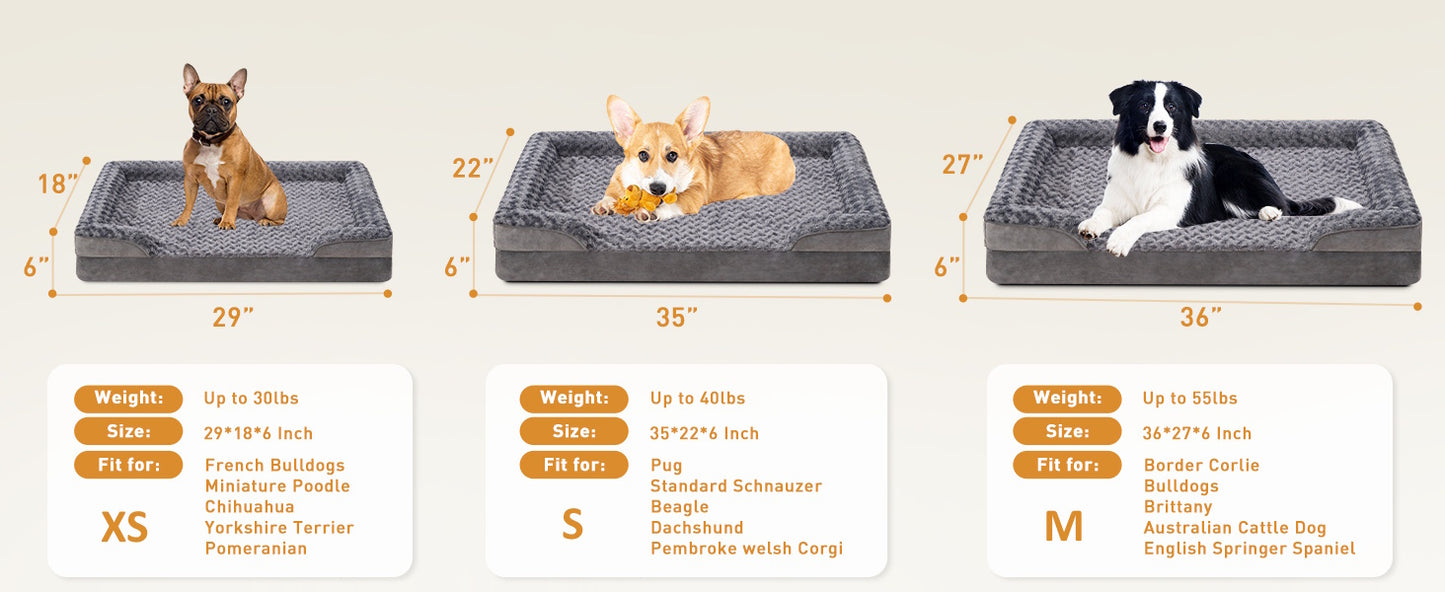 Washable Orthopedic Dog Bed – Chew-Resistant Sofa with Supportive Foam Cushion