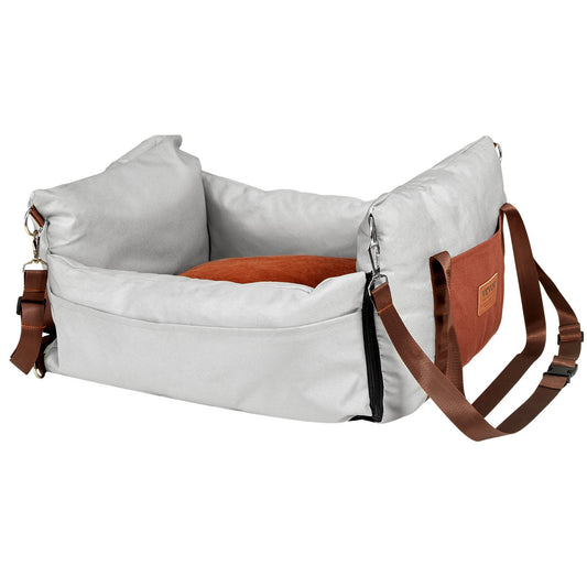 Dog Car Booster Seat – Secure & Cozy Travel Bed for Small Pets (Up to 25 lbs)