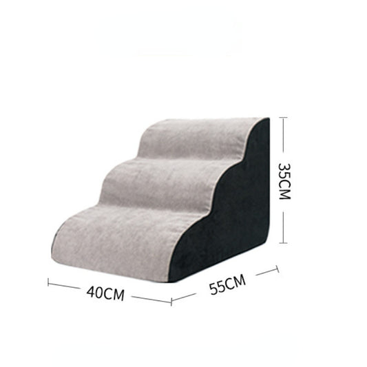 Soft Pet Stairs – 3-Step Foam Ramp for Small Dogs & Cats (Non-Slip, Washable Cover)