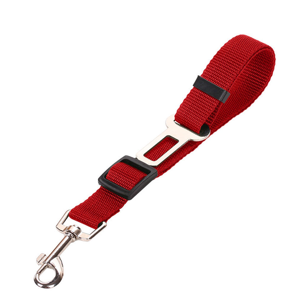 Adjustable Dog Car Seat Belt – Safety Tether for Pets (Black, Red, Blue, Green, Purple)