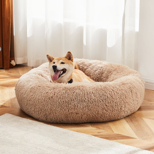 Calming Donut Dog Bed – Soft, Washable, Anti-Anxiety Pet Bed for Cats & Small Dogs