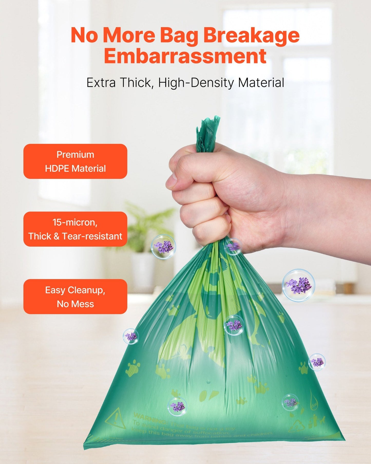 Eco-Friendly Dog Poop Bags – 270 Lavender Scented Biodegradable Waste Bags, 18 Rolls Refill