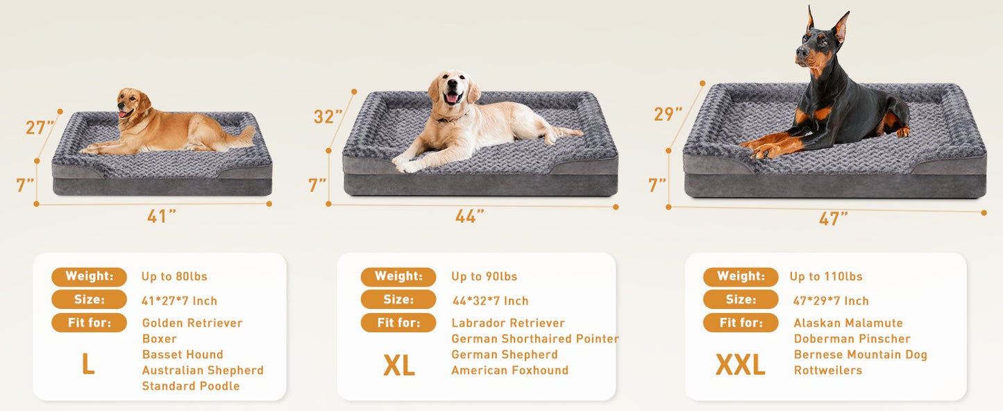 Washable Orthopedic Dog Bed – Chew-Resistant Sofa with Supportive Foam Cushion