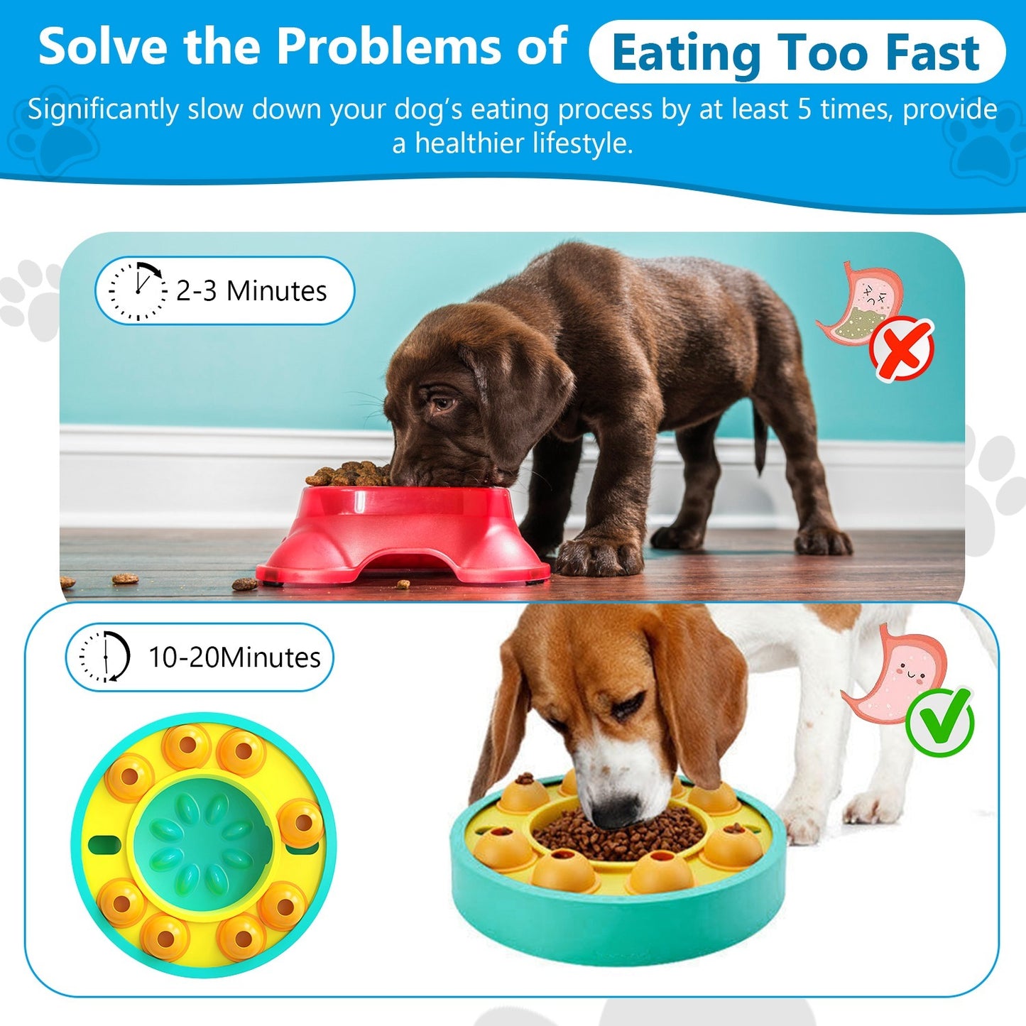 Interactive Dog Puzzle Feeder – Slow Eating Wheel Toy with 8 Food Compartments | Improves IQ & Digestion