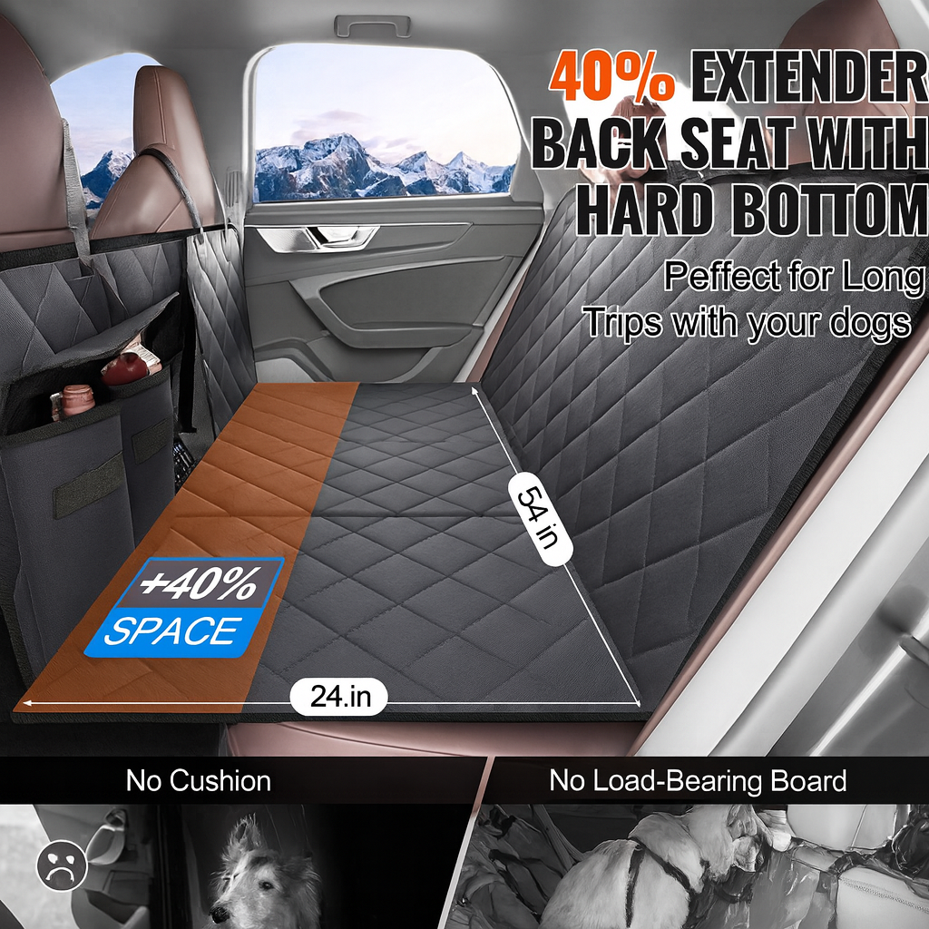 Dog Car Seat Cover For Back Seat 54 X 24 In Waterproof 600D For Cars