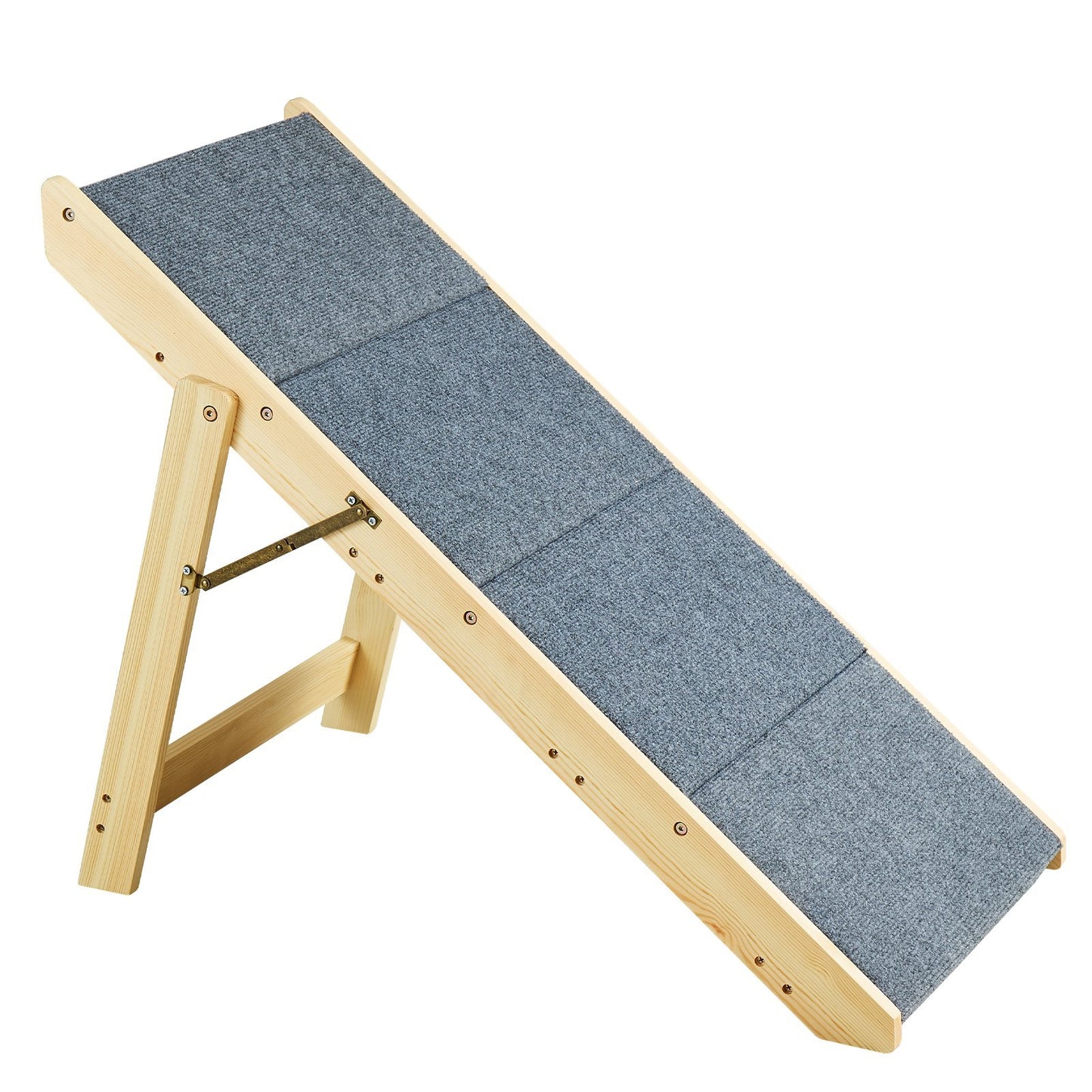 Foldable Wooden Pet Stairs – 4-Step Dog Ramp for Bed & Sofa
