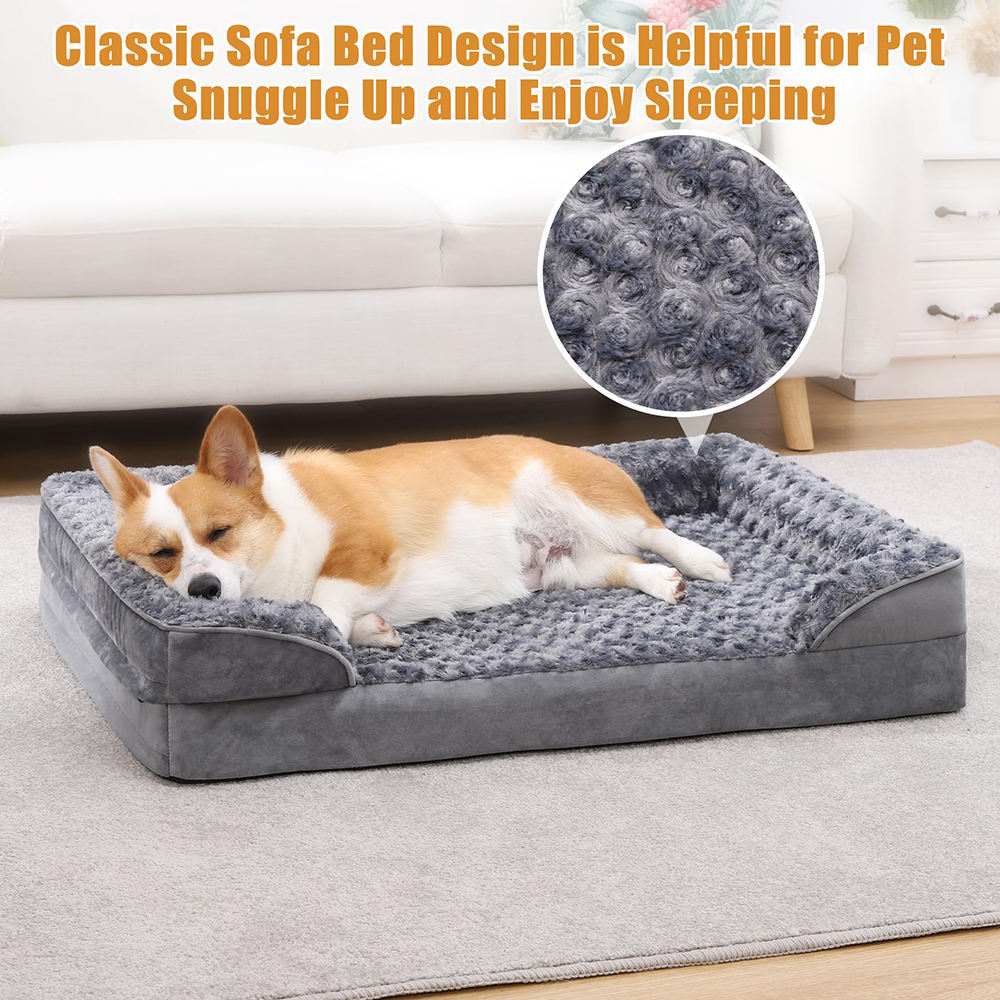Washable Orthopedic Dog Bed – Chew-Resistant Sofa with Supportive Foam Cushion