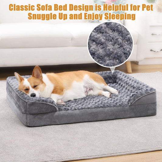 Washable Orthopedic Dog Bed – Chew-Resistant Sofa with Supportive Foam Cushion