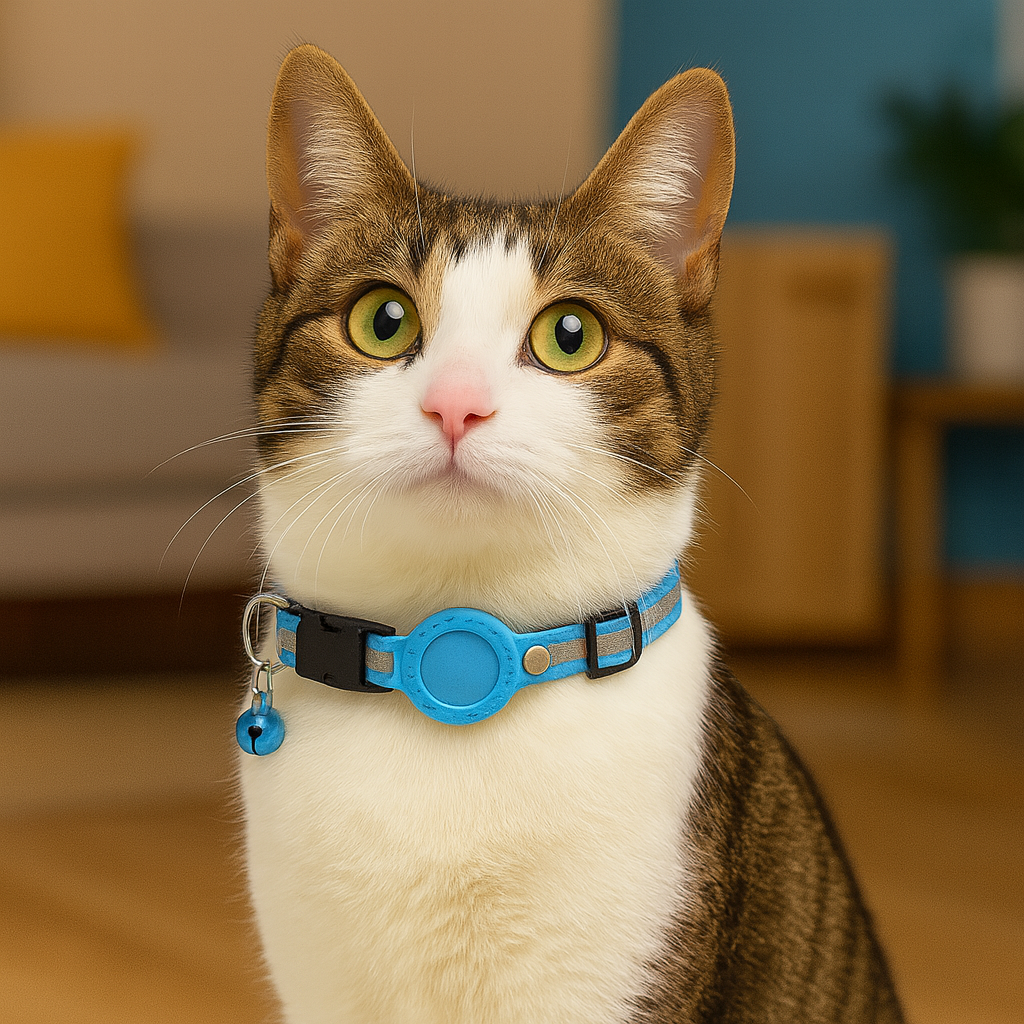AirTag Pet Collar – Adjustable Nylon Cat & Dog Safety Collar (Holder for Apple AirTag)