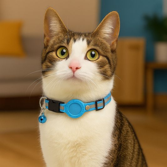 AirTag Pet Collar – Adjustable Nylon Cat & Dog Safety Collar (Holder for Apple AirTag)