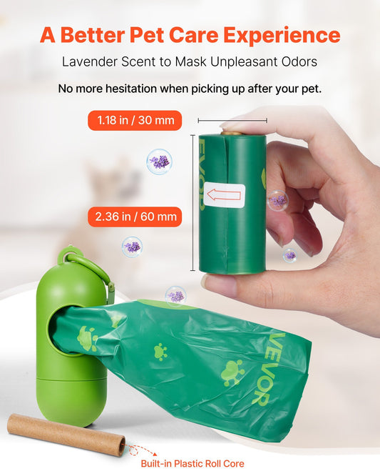 Eco-Friendly Dog Poop Bags – 270 Lavender Scented Biodegradable Waste Bags, 18 Rolls Refill