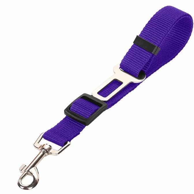 Adjustable Dog Car Seat Belt – Safety Tether for Pets (Black, Red, Blue, Green, Purple)