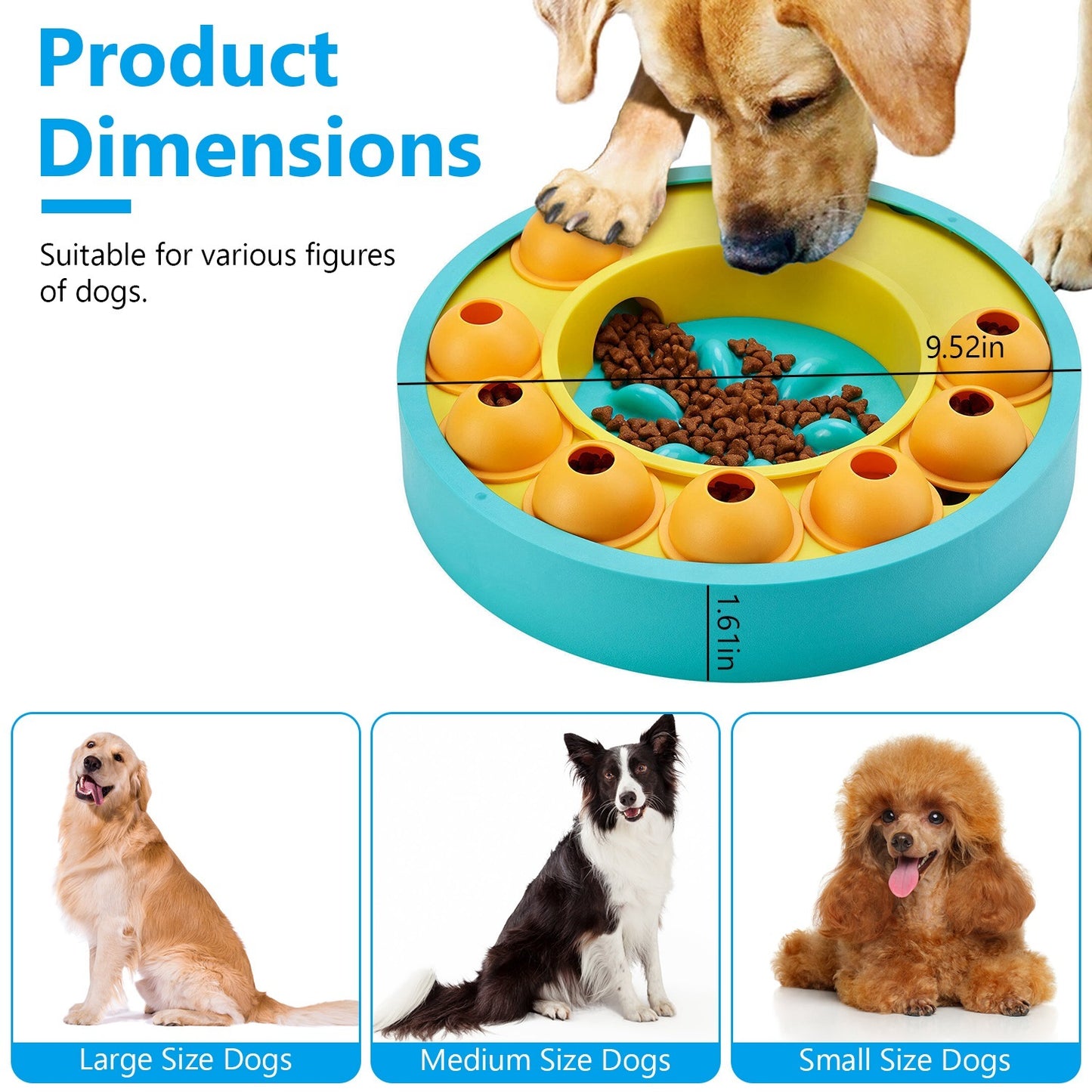 Interactive Dog Puzzle Feeder – Slow Eating Wheel Toy with 8 Food Compartments | Improves IQ & Digestion