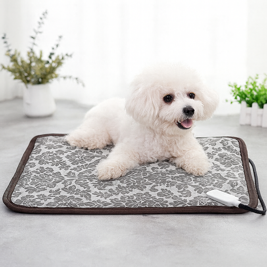 Heated Pet Pad for Dogs & Cats – Waterproof, Chew-Resistant & Adjustable Temperature Bed Mat