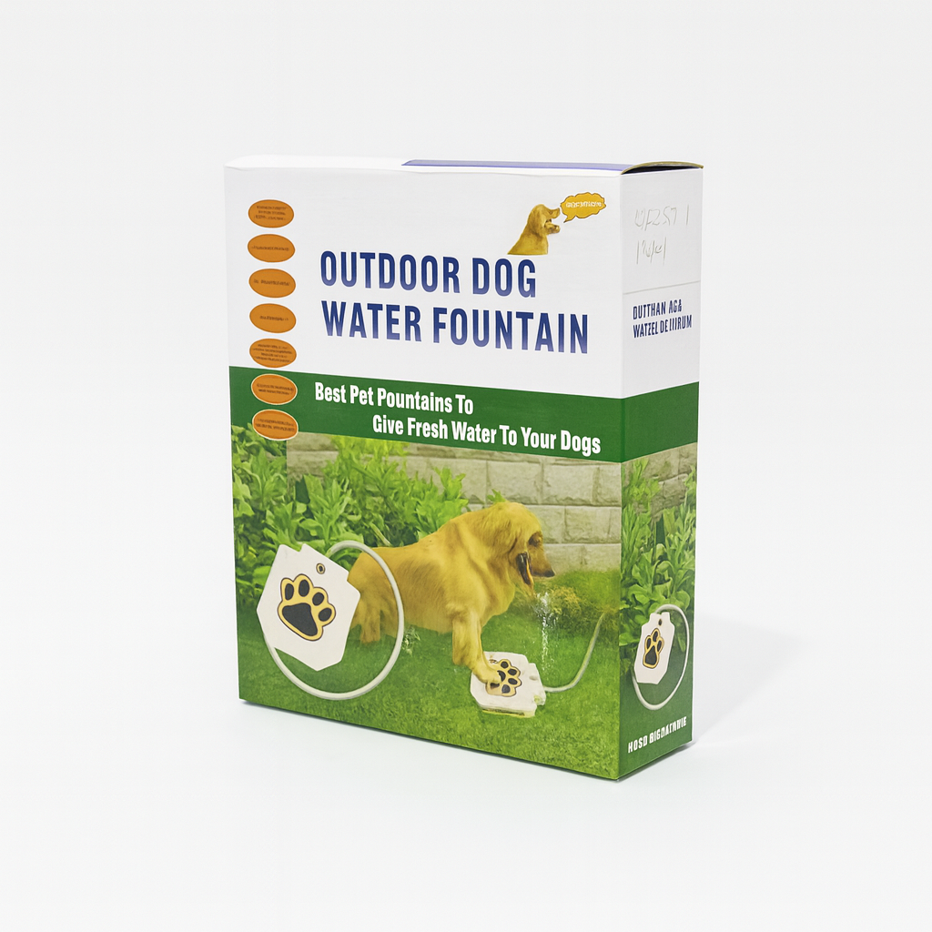 Outdoor Dog Water Fountain – Paw-Activated Pet Drinking Toy for Fresh Water