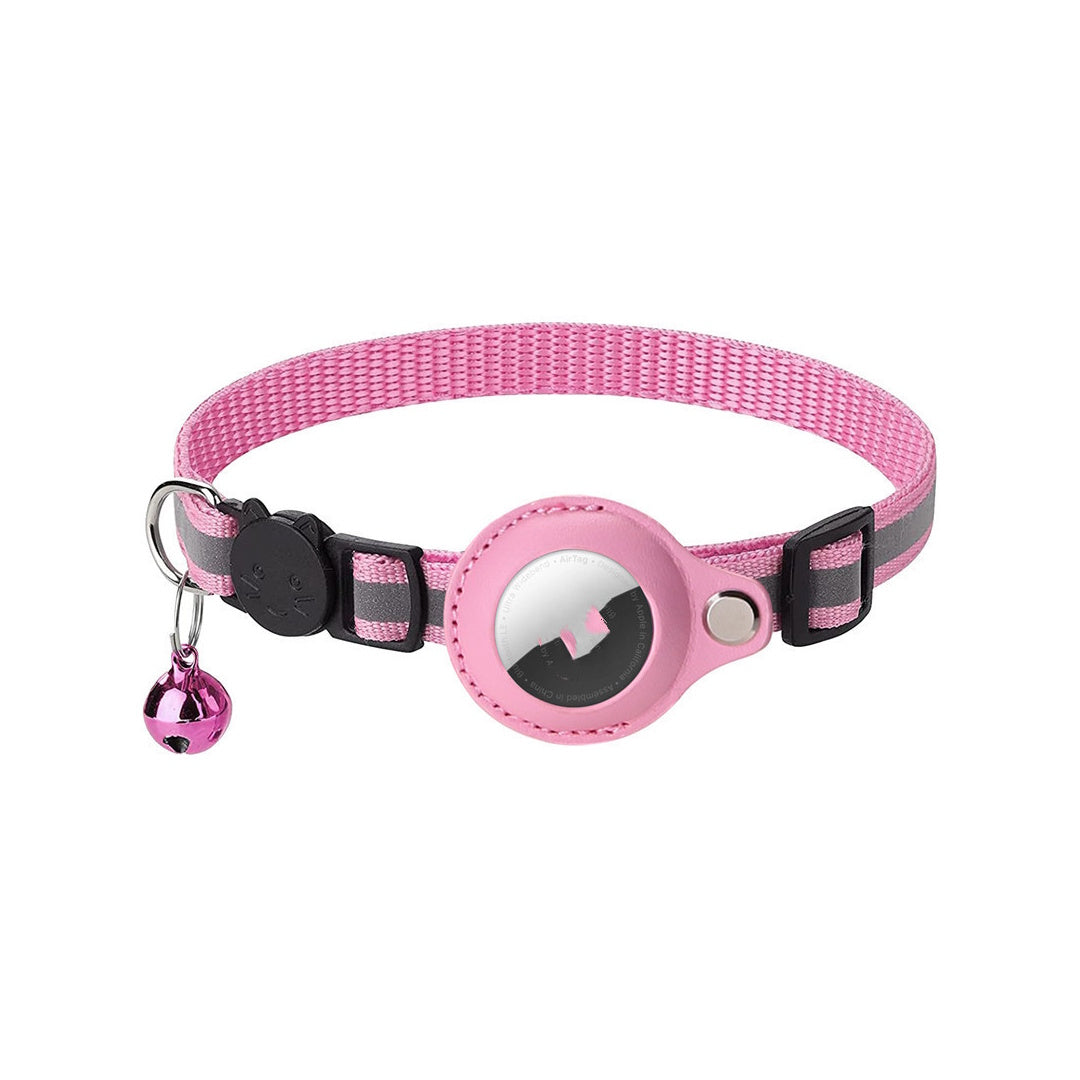 AirTag Pet Collar – Adjustable Nylon Cat & Dog Safety Collar (Holder for Apple AirTag)