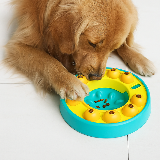 Interactive Dog Puzzle Feeder – Slow Eating Wheel Toy with 8 Food Compartments | Improves IQ & Digestion