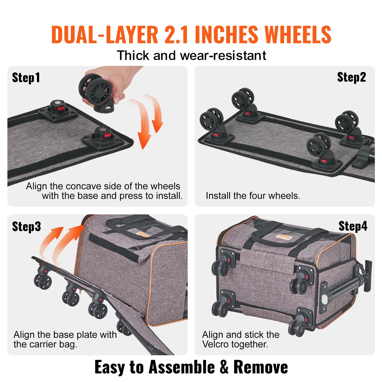 Rolling Pet Carrier with Wheels & Shoulder Strap – Airline Approved Travel Bag for Cats & Dogs