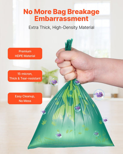 Eco-Friendly Dog Poop Bags – 270 Lavender Scented Biodegradable Waste Bags, 18 Rolls Refill
