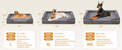 Washable Orthopedic Dog Bed – Chew-Resistant Sofa with Supportive Foam Cushion