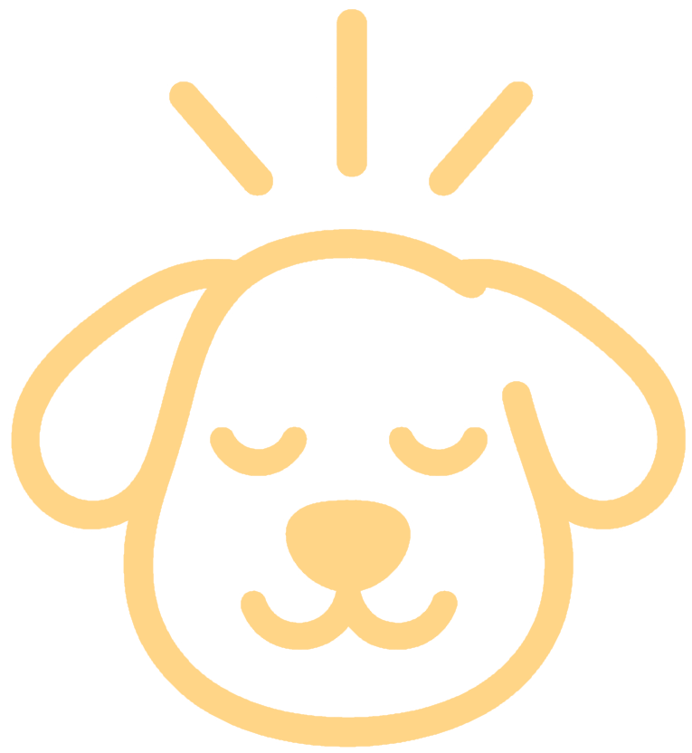 Calm dog icon – promotes mental stimulation and emotional wellness