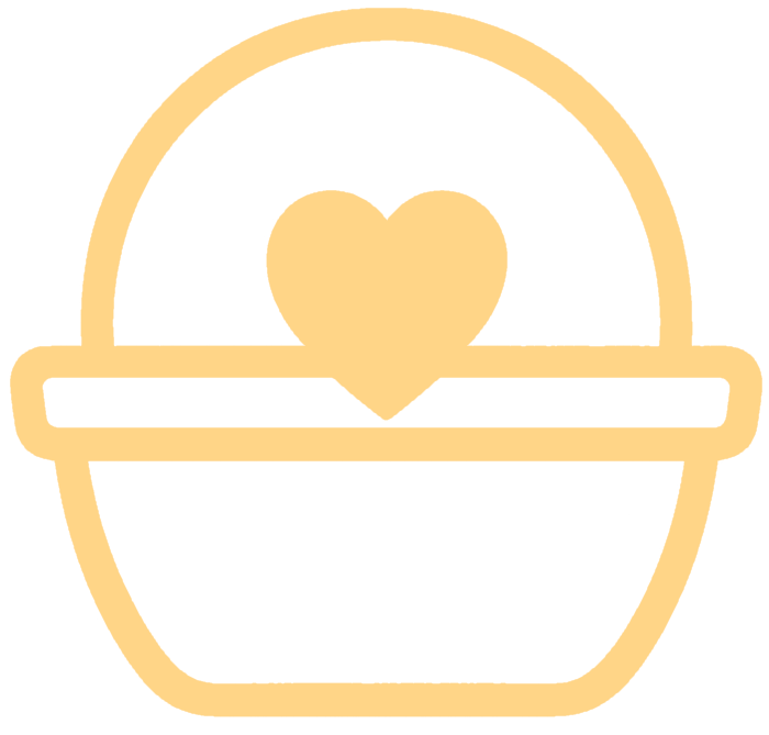 Basket with heart icon – thoughtfully chosen for pet wellness